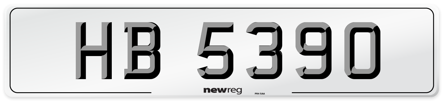 HB 5390 Number Plate from New Reg